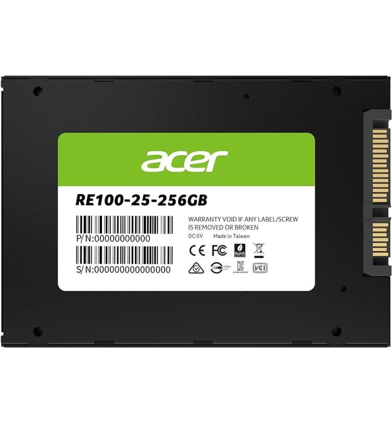 Acer 256GB 2.5" SATA SSD – Fast solid state drive for quick boot times and enhanced performance in laptops and desktops.