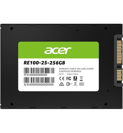 Acer 256GB 2.5" SATA SSD – Fast solid state drive for quick boot times and enhanced performance in laptops and desktops.