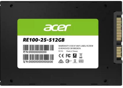 Acer 512GB 2.5" SATA SSD – High-Speed 3D TLC NAND Solid State Drive for Laptops, PCs, enhances performance and storage.