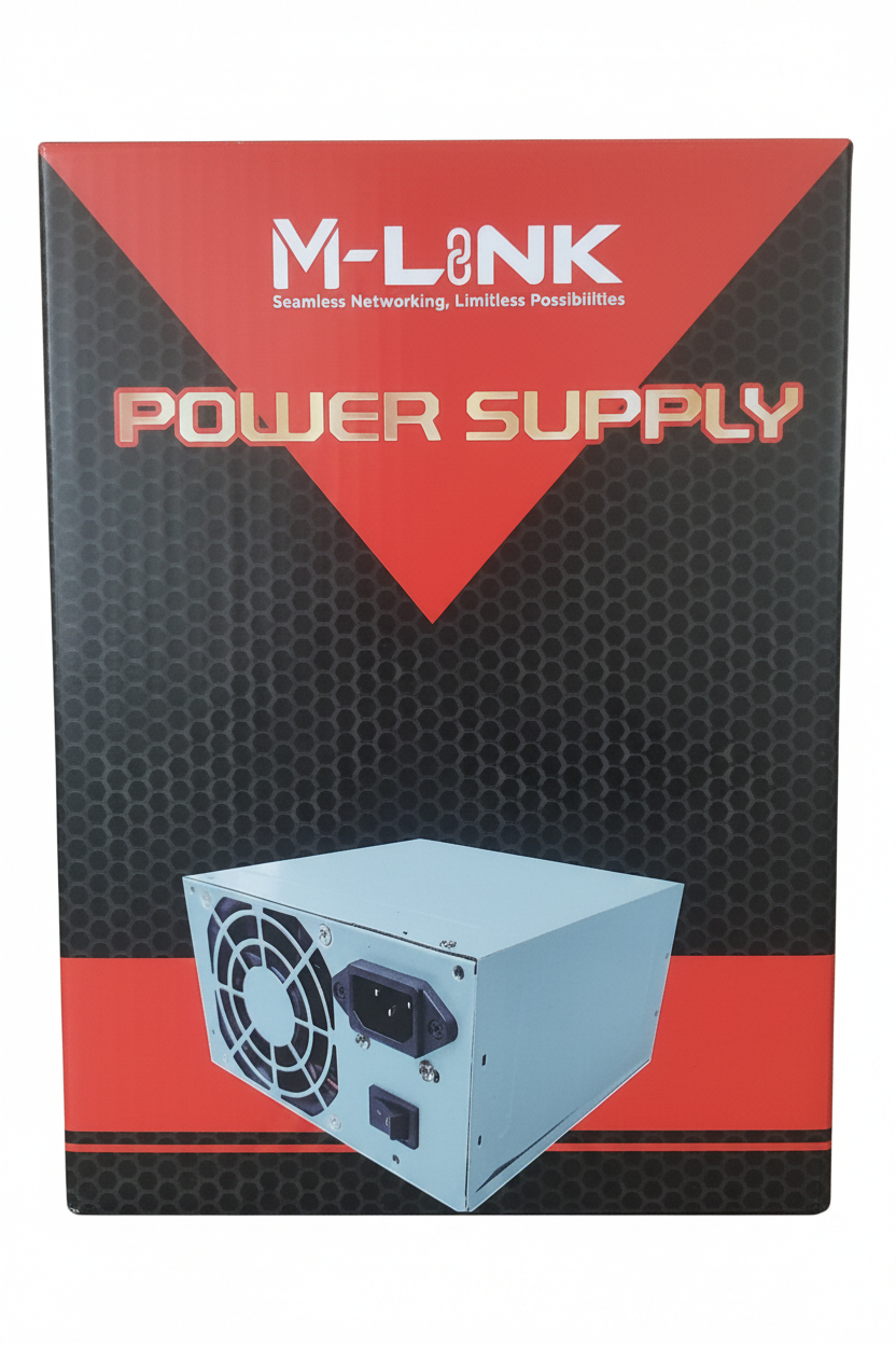 M-LINK 450W ATX Power Supply Unit – 4x SATA – 24-Pin – Silver