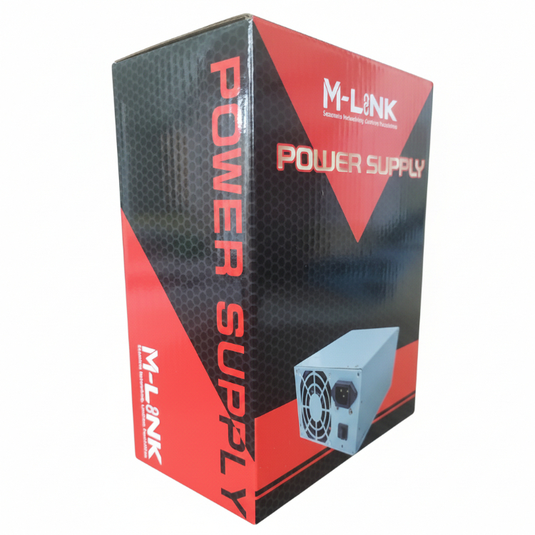 M-LINK 450W ATX Power Supply Unit – 4x SATA – 24-Pin – Silver
