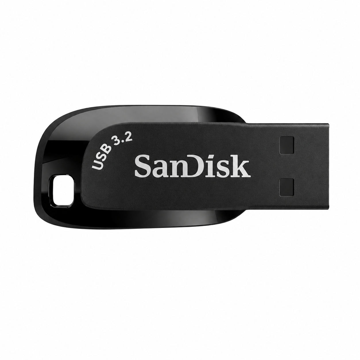 SanDisk USB flash drive on a white background