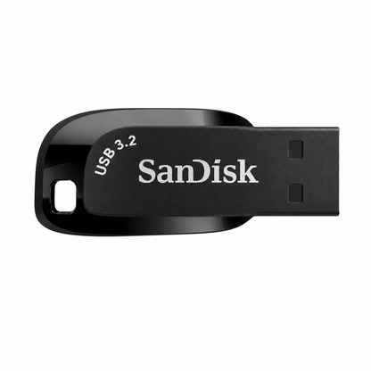 SanDisk USB flash drive on a white background