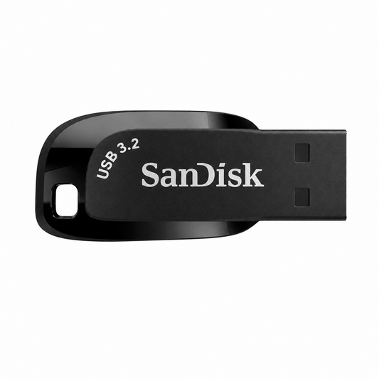SanDisk USB flash drive on a white background