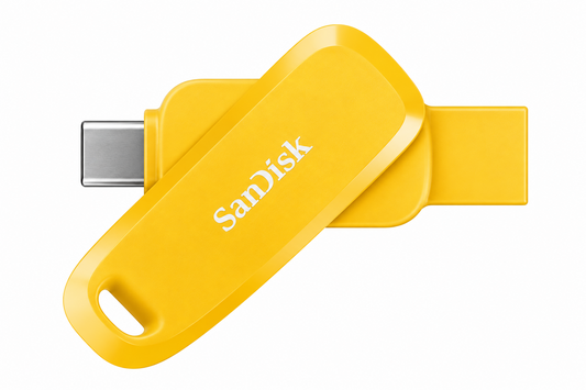 SanDisk Phone Drive 128GB USB-C & USB-A Flash Drive - Yellow Daffodil
