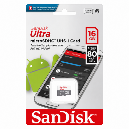 SanDisk Ultra 16GB microSDHC UHS-I Memory Cards - 6 Pack