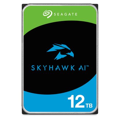Seagate Skyhawk AI ST12000VE003 12TB 3.5'' HDD Surveillance Drives for high-capacity video storage and security.
