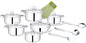 
15-Piece Mirror Finish Heavy-Bottom Stainless Steel Cookware Set including Handmade Green Oven Mitt with Shwe-Shwe Trim