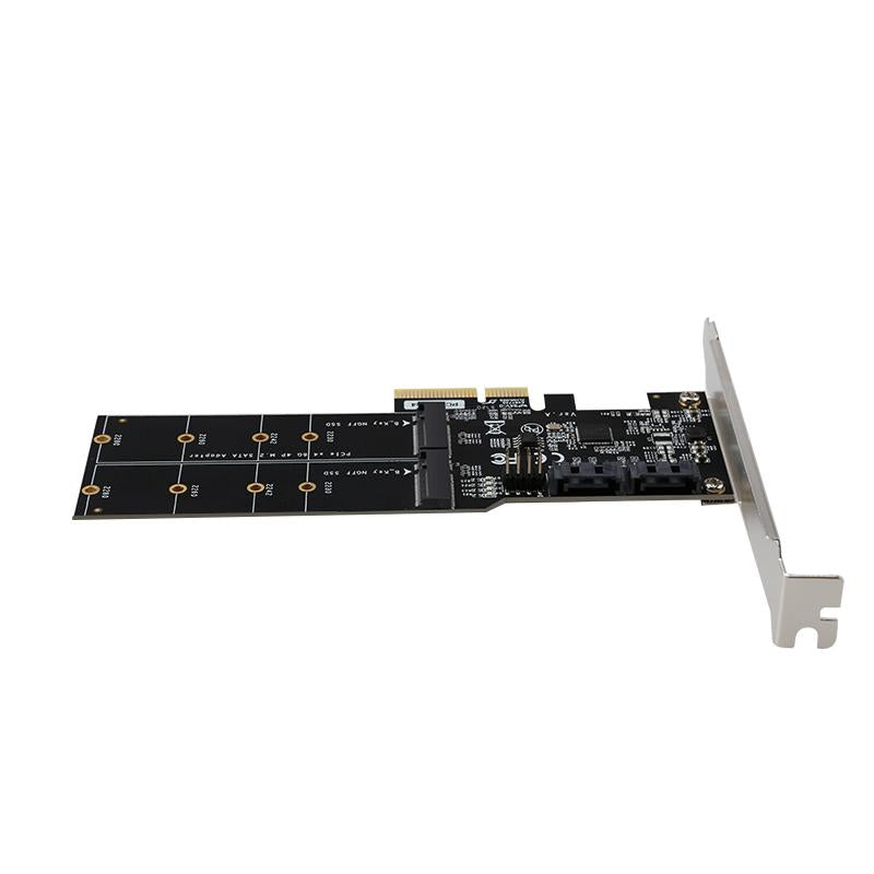 M-Link PCIe 3.0 x4 Dual M.2 SATA and Dual SATA III Expansion Card