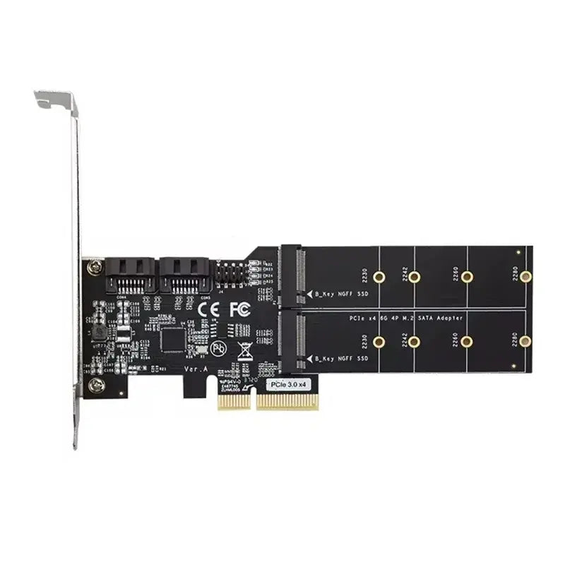 M-Link PCIe 3.0 x4 Dual M.2 SATA and Dual SATA III Expansion Card