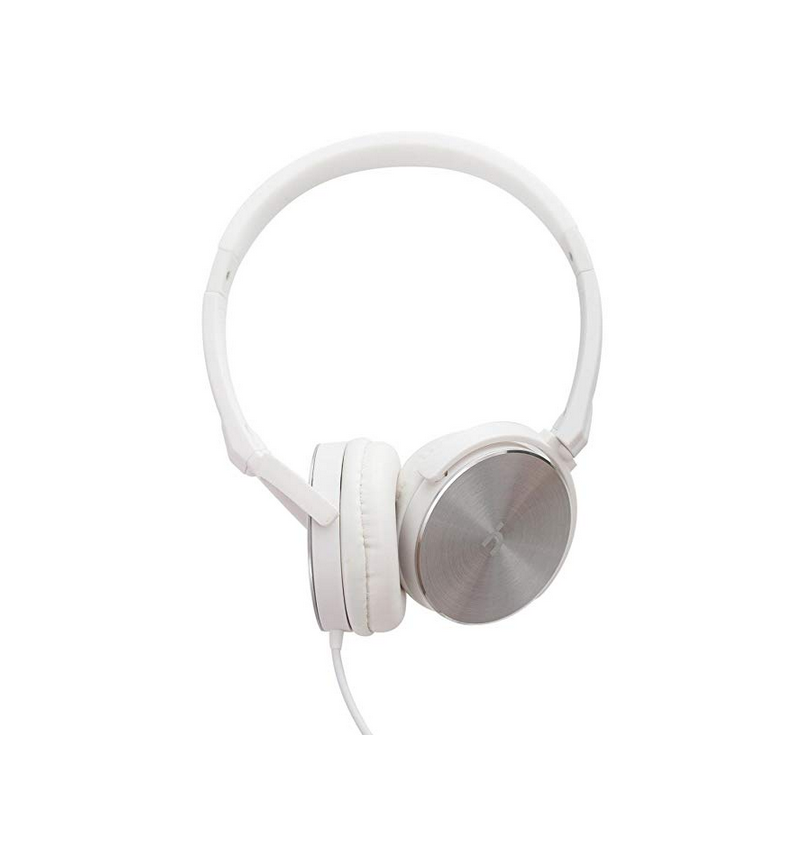 Hoomia U3 Classic Wired On-Ear Headphones with Microphone – White and Silver