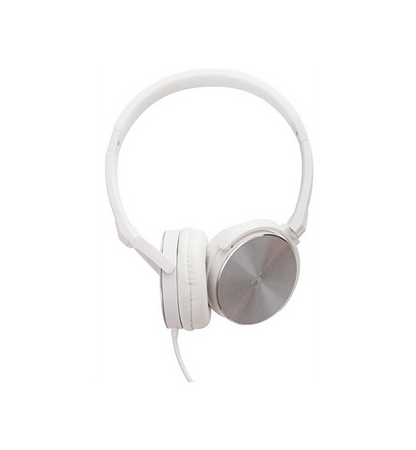 Hoomia U3 Classic Wired On-Ear Headphones with Microphone – White and Silver