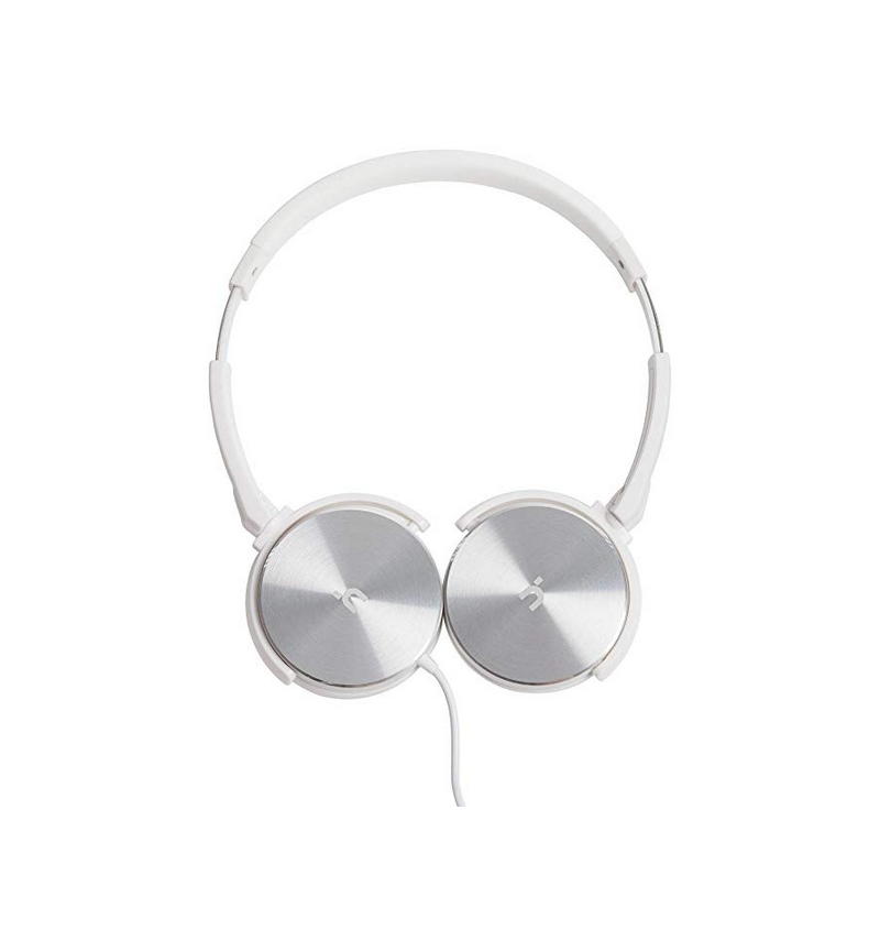 Hoomia U3 Classic Wired On-Ear Headphones with Microphone – White and Silver