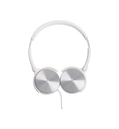 Hoomia U3 Classic Wired On-Ear Headphones with Microphone – White and Silver