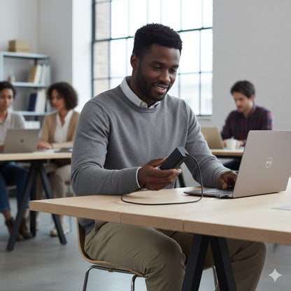 Dell 100W USB-C GaN Ultra Slim AC Adapter Fast Charger Compatible with Laptops & Devices