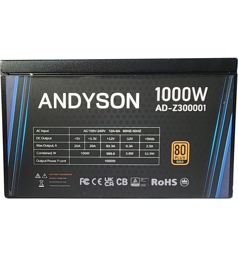 Microworld 1000W PCIe 5.0 Power Supply – 80 Gold Fully Modular (ATX 3.0 Ready) for high-performance PCs.