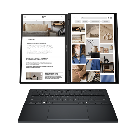 Explore the PRE-Loved ASUS Zenbook DUO UX8406 – Dual-Screen Laptop, Powerful for enhanced productivity and multitasking.